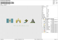 GUATEMALA V1 Embroidery File 6 size