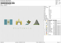 GUATEMALA V1 Embroidery File 6 size