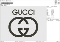 GUCCI LOGO Embroidery File 6 size