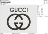 GUCCI LOGO Embroidery File 6 size