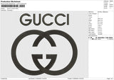 GUCCI LOGO Embroidery File 6 size