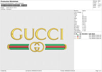 GUCCI Bar v2 Embroidery File 6 size