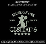 Gusteautext Embroidery File 6 sizes