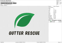 GUTTER RESCUE Embroidery File 6 size