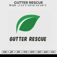 GUTTER RESCUE Embroidery File 6 size