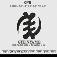 GYE Embroidery File 6 size