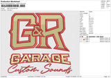 G&R GARAGE Embroidery File 6 size