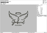 Gabrieltext Embroidery File 6 sizes