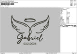 Gabrieltext Embroidery File 6 sizes