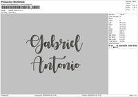 Gabrieltext Embroidery File 6 sizes