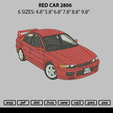 Red Car 2806 Embroidery File 6 sizes