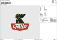 Gallo v2 Embroidery File 6 size