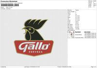 Gallo v2 Embroidery File 6 size