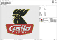 Gallo v2 Embroidery File 6 size