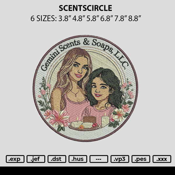 Scentscircle Embroidery File 6 sizes