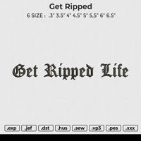 Get Ripped Embroidery File 6 size