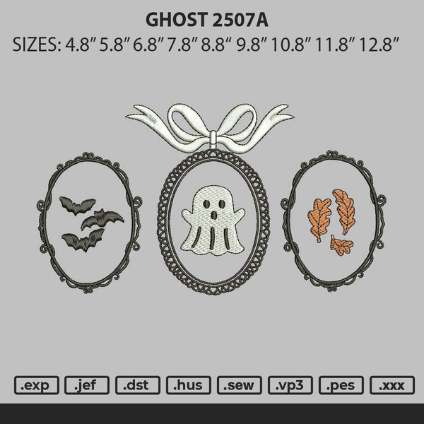 Ghost 2507a Embroidery File 6 sizes