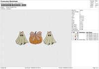 Ghosts pumpkin v2 Embroidery File 6 size