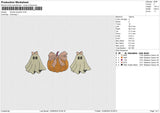 Ghosts pumpkin v2 Embroidery File 6 size