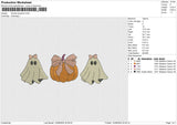 Ghosts pumpkin v2 Embroidery File 6 size