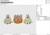 Ghosts pumpkin v2 Embroidery File 6 size