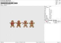 Gingerbread man Embroidery File 6 size