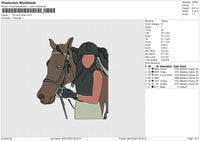 Girl and Horse Embroidery File 6 size