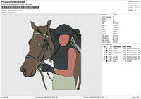 Girl and Horse Embroidery File 6 size