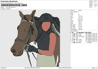 Girl and Horse Embroidery File 6 size