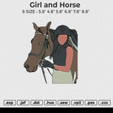 Girl and Horse Embroidery File 6 size