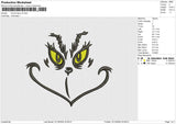 Grinch face v3 Embroidery File 6 size