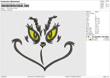 Grinch face v3 Embroidery File 6 size