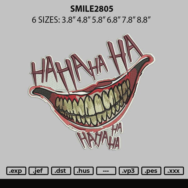 Smile2805 Embroidery File 6 sizes