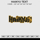HAIKYU TEXT Embroidery File 6 size