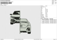 HALF CAR Embroidery File 6 size