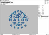 Halos Gradient Embroidery File 6 size