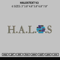 Halostext V2 Embroidery File 6 sizes