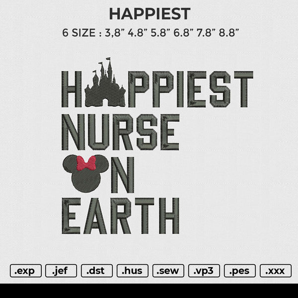 HAPPIEST Embroidery File 6 size