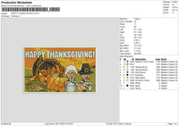 HAPPY THANKS GIVING Embroidery File 6 size