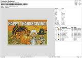 HAPPY THANKS GIVING Embroidery File 6 size