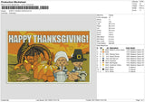 HAPPY THANKS GIVING Embroidery File 6 size