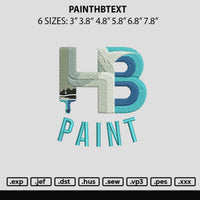 Paintbhtext Embroidery File 6 sizes