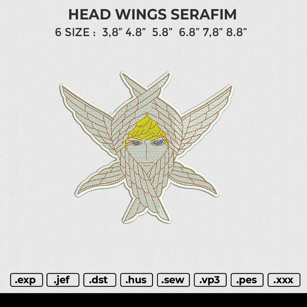 HEAD WINGS SERAFIM Embroidery File 6 size