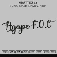 Heart Text V2 Embroidery File 6 sizes