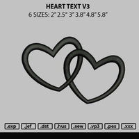 Heart text V3 Embroidery File 6 sizes