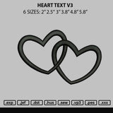 Heart text V3 Embroidery File 6 sizes