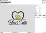 Heart Calls Embroidery File 6 sizes