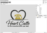 Heart Calls Embroidery File 6 sizes