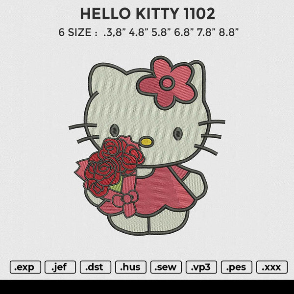 HELLO KITTY  1102 Embroidery File 6 size