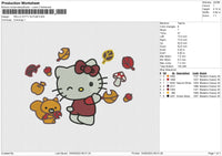 HELLO KITTY AUTUM Embroidery File 6 size